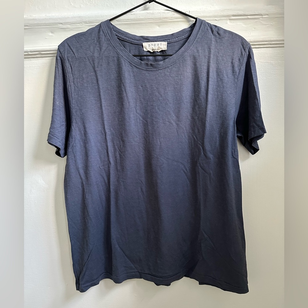 Proof Collective Easy T-shirt in Blue Size M EUC Organic Cotton + Hemp